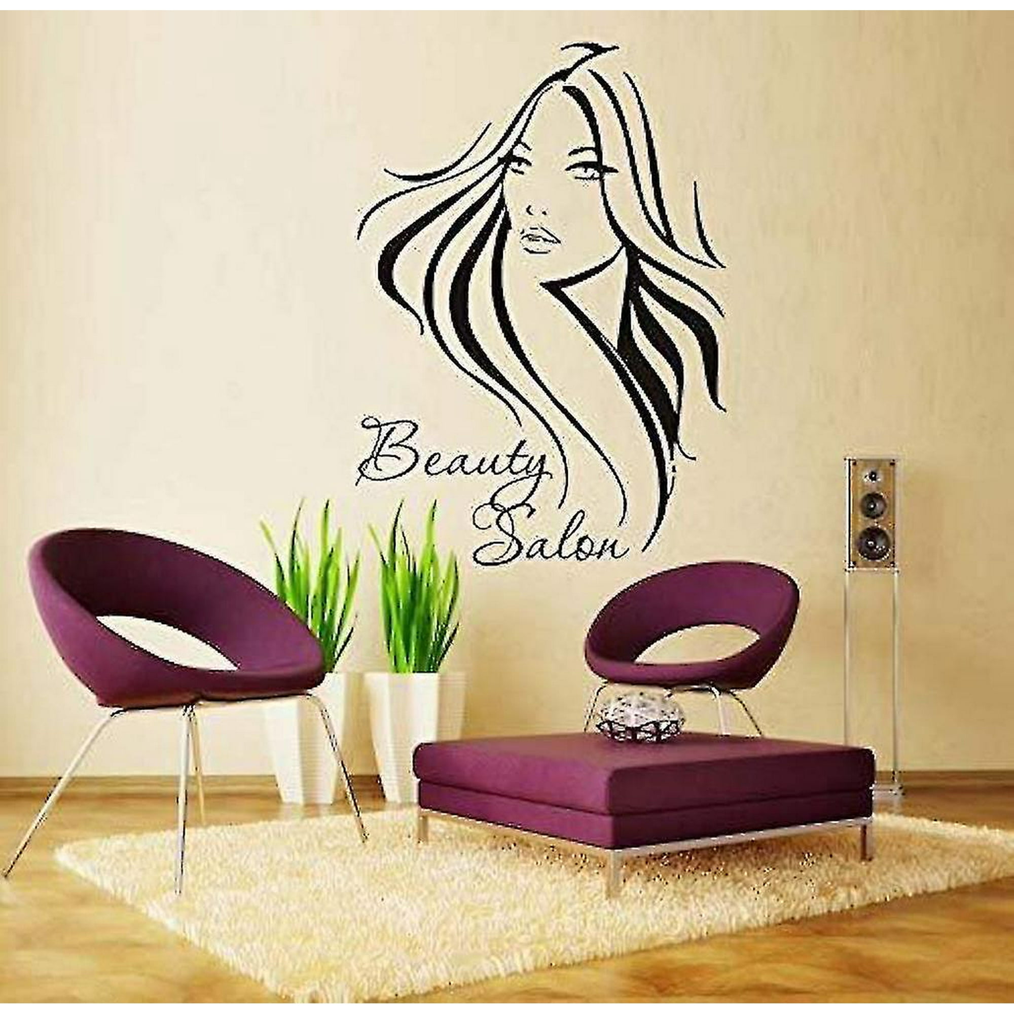Long Hair Beauty Removable Wall Sticker Hair Beauty Salon Wallpaper  Babershop Mural Creative Wall | Walmart Canada