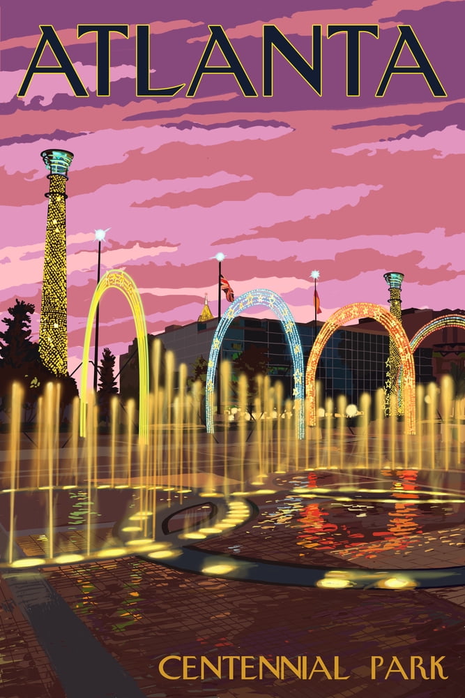 Atlanta, Centennial Park (24x36 Giclee Gallery Art Print