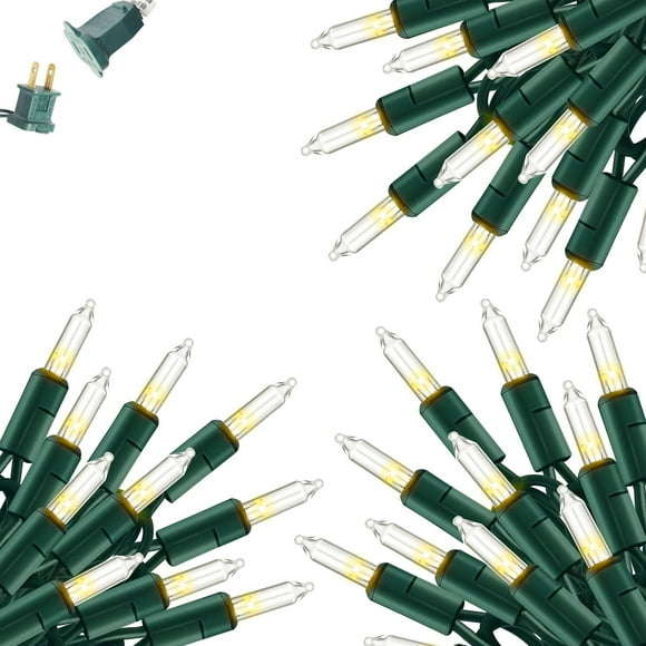 Cadena de luces Dazzle Bright, 60 pies, 300 pulgadas, incandescentes, impermeables