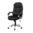thumbnail image 2 of 30 Inch Office Chair, 360 Degree Swivel, Cushioned Black Faux Leather, 2 of 5