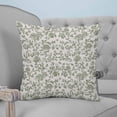 thumbnail image 4 of 24x24 Pillow Covers Set of 2, Spring Flowers Throw Pillow Covers Decorative Couch Cushion Case, Farmhouse Sage Green Pastoral Floral Leaf Microfiber Square Pillowcases for Bedroom Car Living Room, 4 of 7