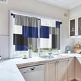 thumbnail image 3 of Geometric Dark Blue Kitchen Curtains 36 Inch Length Black Grey White Window Curtains Over Sink Set of 2, Modern Short Tier Curtain for Kitchen, Abstract Art Small Kitchen Decor 26x36 Inch, 3 of 6