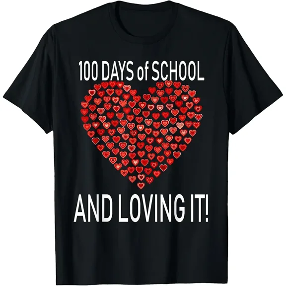 Loving 100 Days of School Shirt Cute Heart Happy Gift Outfit T-Shirt