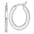 thumbnail image 2 of Auriga 14k White Gold Polished Square Tube Oval Hoop Earrings for Women, 2 of 6