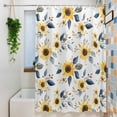 thumbnail image 3 of Sunflower Waterproof Shower Curtain, 72"x72" Washable Polyester Fabric Shower Curtains for Bathroom, Spring Floral Vintage Summer Botanical Decorative Bathtub Curtain Sets with Hooks, 3 of 9