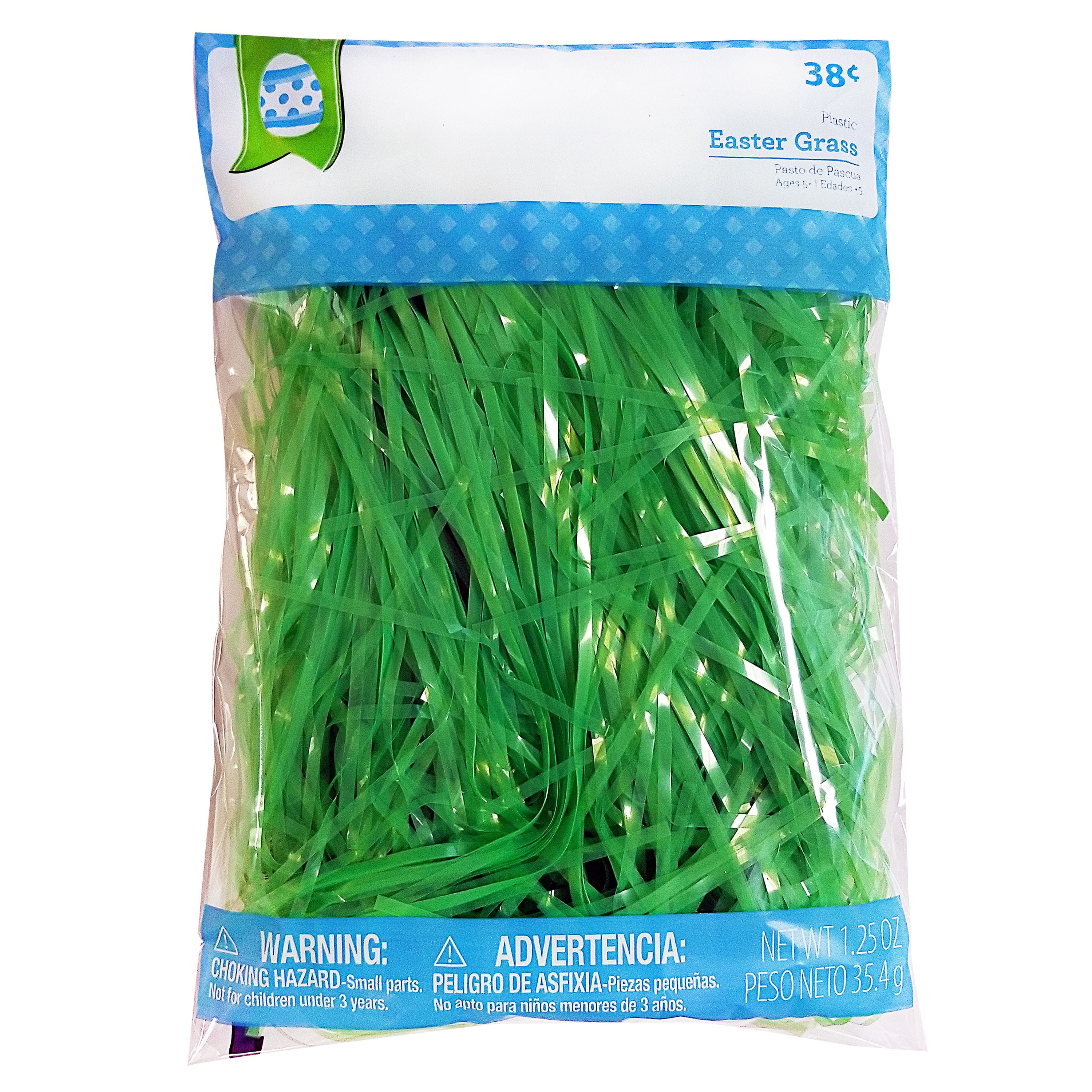 Easter Grass, Plastic, 1.25 oz., OPP Green