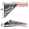 thumbnail image 4 of Escuadra de carpintero de metal plegable de aluminio, regla triangular, escuadra combinada, escuadra multifunción, regla de ángulos, transportador de 45 a 90 grados, 4 of 5