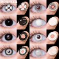 thumbnail image 2 of Lentes de contacto de colores para Halloween, lentes de Anime, Cosplay, multicolores, uso anual, blanco y negro, D'ORELLA 2 piezas, 2 of 4