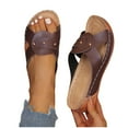 thumbnail image 5 of Womens Sandals Comfortable Wedge Open Toe Slip-on Thick Heels Sandals Summer Casual Leisure Dressy Daily Shoes Outerwear, 5 of 9
