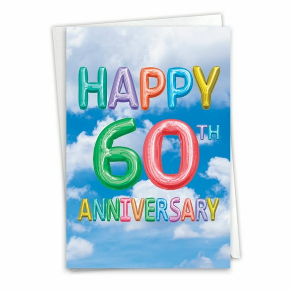 1 60th Anniversary Card with Envelope - Milestone (Not 3D or Layered) C5651HMAG