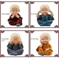 thumbnail image 3 of Estatuas de Resina de Monje CHAO 4 Piezas Sabio Kung Fu Buda Decoración Hogar Oficina Coche, 3 of 5