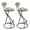 Black Stripe, variant on Mid Back Velvet Upholstered Barstools S-shaped Striped Bar Stools Set of 2 (Gold Frame)