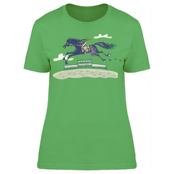 Horse Race Art T-Shirt Women -Image by Shutterstock, Female x-Large