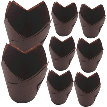 50 Pcs Cupcake Baking Sheet Liner Wedding Wrapping Paper Mini Paper Cups Cupcake Liners Tulip Cake Cup Cupcake Cups Lining Chocolate Muffin Packing Box Tulip Chocolate Baking