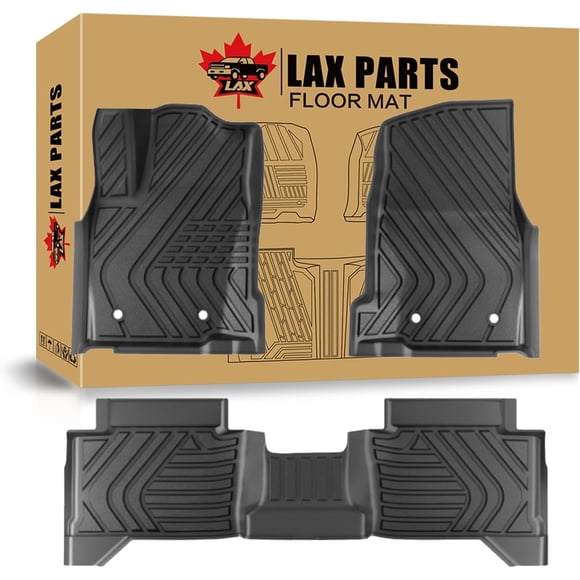 LAX Extra Thick Custom Made TPE Floor Mats for 2015-25 Ford F150, 2022-24 F150 Lightning SuperCrew Cab, Anti-Slip All-Weather Protection Mats for Trucks, Front and 2nd Seat Floor Liners