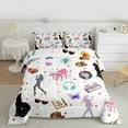 thumbnail image 2 of Manfei White Pop Music King Size Comforter Sets,Music Lovers Bedding Comforter Set,Girls Rock Guitar Bedding Set For Teens,Breathable Home Decor,3 Pieces, 2 of 8