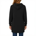 thumbnail image 4 of Resicozy Womens Zip Up Long Hoodies with Two Way Zipper Fashion Casual Tunic Sweatshirts Long Sleeve Jackets with Pockets Black L, 4 of 7