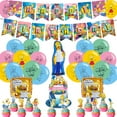 thumbnail image 1 of Paquete de fiesta de cumpleaños de Los Simpson con pancarta, tarta y globos, 1 of 7