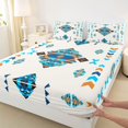 thumbnail image 3 of Feelyou Teal Aztec Abstract Twin Sheet Sets, Bohemian Mandala Bedding, 3 Pieces, 3 of 7