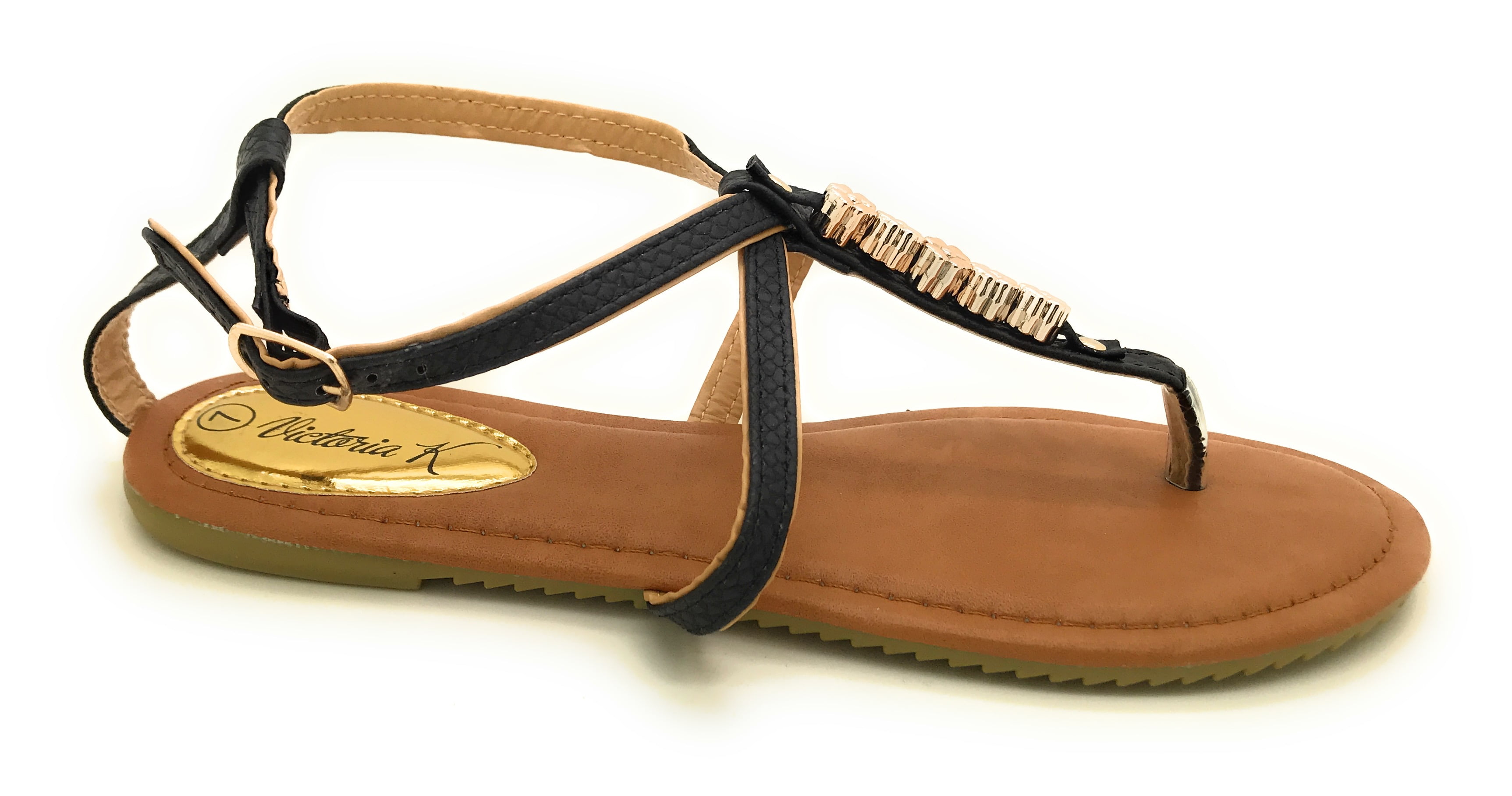 Victoria K. Women's Embellished T-Strap Sandal