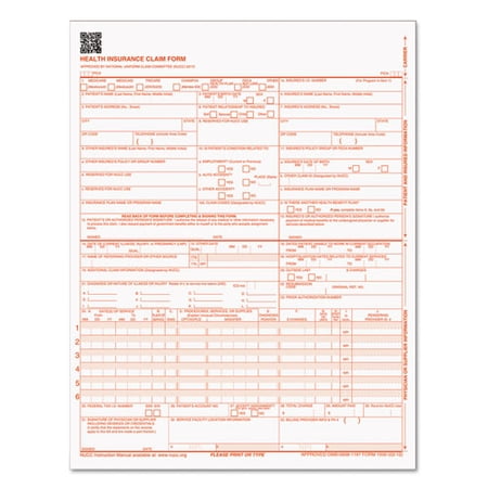 "Centers For Medicare And Medicaid Services Claim Forms, Cms1500/hcfa1500, 8.5 X 11, 500 Forms/pack | Bundle of 2 Packs"