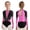 Hot Pink, variant on Girls Long Sleeve Gymnastics Leotard Color Block Sparkly Ice Skating Bodysuit Competitions Dancewear Hot Pink 6