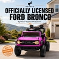 thumbnail image 3 of Conchico Licensed Ford Bronco Raptor 12V Kids Ride on Cars with Remote Control, Battery Powered Ride on Toys with All-Terrain Wheels, Toddler Electric Car with Music for Boys Girls 3-5, Pink, 3 of 9