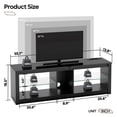 thumbnail image 2 of Bestier 55 inch TV Stand with LED Lights,High Gloss Entertainment Center Cabinet for Bedroom and Living Room,with Built-in Storage,  Black, 2 of 6