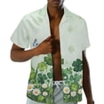 thumbnail image 2 of Uorisanigo St. Patrick's Day Leaf Matching Outfits for Couples Husban and Wife Clothing Men's Short Sleeve Summer Shirt and Women's Button Down Shirt Size 4XL Light Beach Party Blouse Tops, 2 of 8