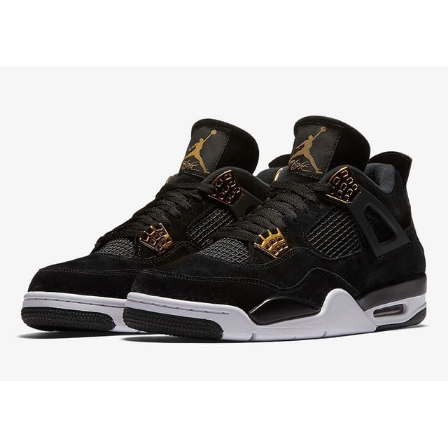 N I-K-E A i r-Jor-dan 4 Retro Royalty Size 6.5-12 Black Metallic Gold White 308497 032