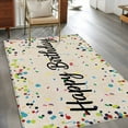 thumbnail image 4 of Area Rug for Living Room, Beige Birthday Non-Slip Indoor Large Carpet for Bedroom/Dining Room, Colorful Confetti Ribbons Polka Dots Classroom Washable Low-Profile Floor Mat Runner Rugs - 2.7 x 5 Ft, 4 of 7