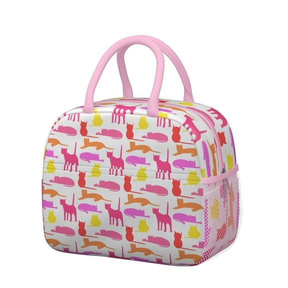 Reusable Cat Lnsulated Lunch Bag for Women & Men-Leakproof Water-Resistant Cooler Tote,Large Capacity(10.6x8.7x6.3in)for Work,Office,Travel,Picnic,Beach.
