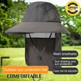 thumbnail image 2 of FaLX Unisex Sun Hat - Wide Brim, Breathable Mesh - Adjustable, UV-Resistant - Foldable, Block UV - Nylon Outdoor Camping Fishing Sun Hat with Neck Flap for Men, 2 of 8