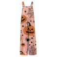 thumbnail image 4 of EANJE Halloween Overalls for Women, Sleeveless Spaghetti Strap Jumpsuit with Pockets, Print Wide Leg Baggy Romper, Adjustable Straps Fall Holiday Party Outfit Earthy Yellow 4XL, 4 of 6