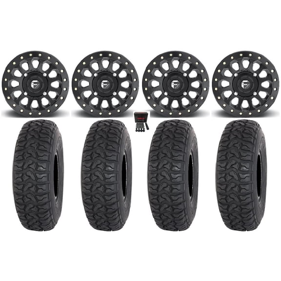 Fuel Vector Beadlock 15" Wheels Bk 33" Chicane LT Tires Sportsman RZR Ranger