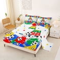 thumbnail image 2 of Castle Fairy Colorful Soccer Letter A Bed Sheets 4-Piece, Stars Print Full Size Sheets, Yellow Red Blue Green,1 Fitted Sheet, 1 Flat Sheet and 2 Pillowcases, 2 of 6