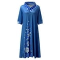 thumbnail image 5 of AOOCHASLIY Ladies Dresses V Neck Short Sleeve Loose Summer Flowy Mini Dress, 5 of 5