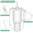 thumbnail image 2 of Mango de botella de agua, portabebidas de silicona portátil de 15.7 pulgadas, soporte con correas para Stanley Cup / la mayoría de las tazas de 8-40 oz [Blanco], 2 of 7