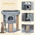 thumbnail image 4 of CoSoTower Cat Tree, Small Cat Tower with Perch, Scratching Post, Cat Condo, Toy Ball for Kitty, Indoor Use, Grey, 4 of 7