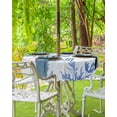 thumbnail image 3 of Hokiten Outdoor Tablecloths with Umbrella Hole & Zipper, Blue Pink Coral Round Tablecloth 54 Inch, Summer Coastal Beach Ocean Waterproof Table Cloth, Patio/Pool/Picnic Table Covers, 3 of 7