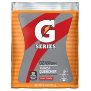 Gatorade Thirst Quencher Powder, Fruit Punch, 8.5oz Pouch, Makes 1 gallon, Pack of 40