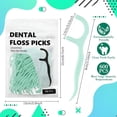 thumbnail image 2 of ACDANC 200 Count Floss Picks Bulk Non Breakable Tooth Picks Flosser Dental Floss Sticks for Adults Teeth Cleaning Dental Flossers for Family Pack Travel (Light Green), 2 of 7