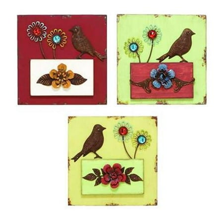 Benzara 55984 Blooming Garden decor With Lovely Scrapbook Pattern