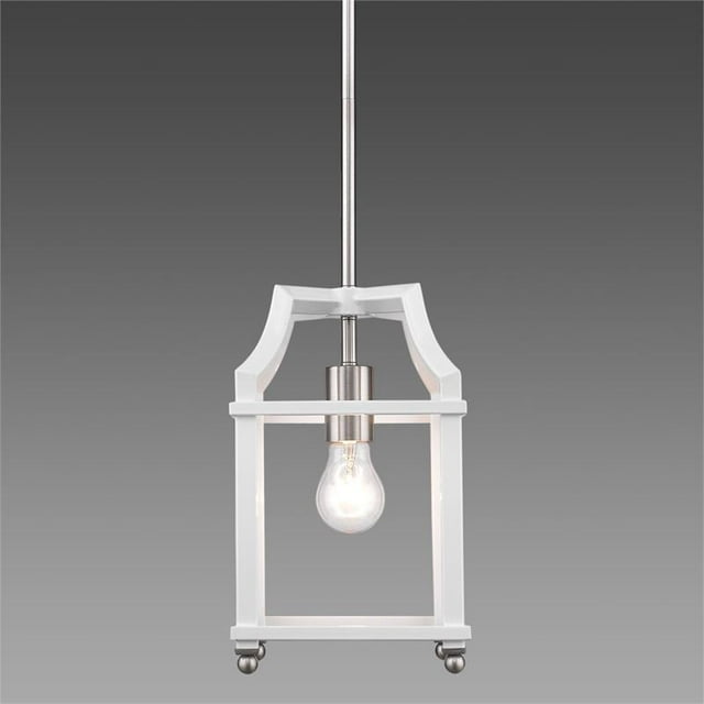 Leighton PW Mini Pendant in Pewter with White
