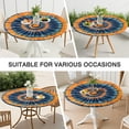 thumbnail image 7 of Orange Blue Tie Dye Mandala Pattern Round Fitted Tablecloth with Elastic Edge,Dining Table Cover Waterproof,Outdoor Round Tablecloth for Camping,Dining,Indoor and Outdoor, 7 of 7
