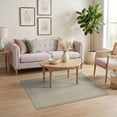 thumbnail image 3 of ODIKA 4'x6' Cream Boho Geometric Crosshatch Washable Area Rug Striped Repeat Modern Neutral Minimalist Arrangement for Dorm Room, Small Living Stain Resistant Low Profile, Easy Care, 3 of 7