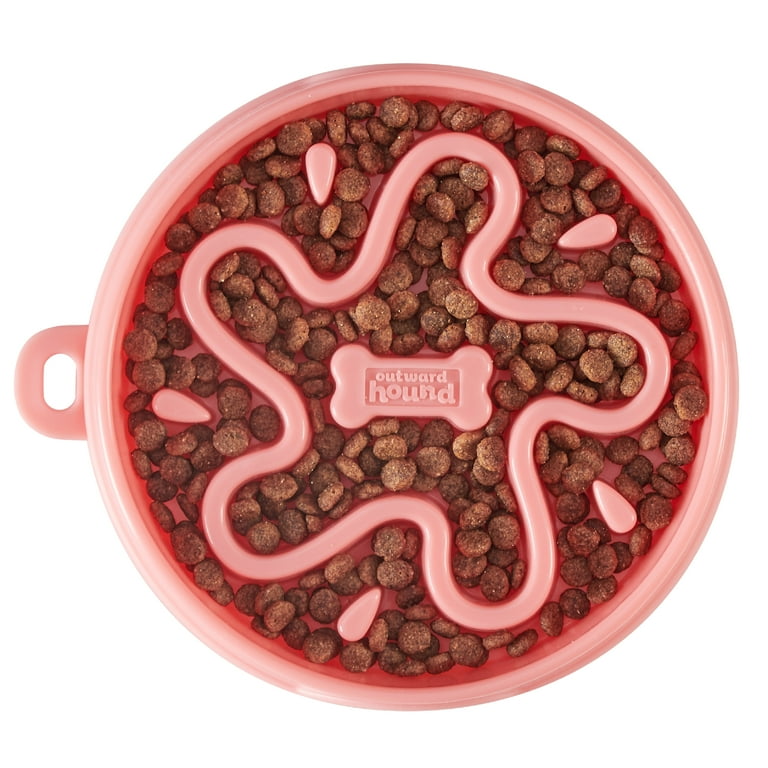 Outward Hound Fun Feeder Slo Bowl Star, Small, Red photo 1