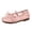 Pink, variant on Gyujnb Girls' Lace Bow Mary Jane Flats Breathable Soft Sole Summer Casual Shoes, Closed Toe,2.5-3 Years