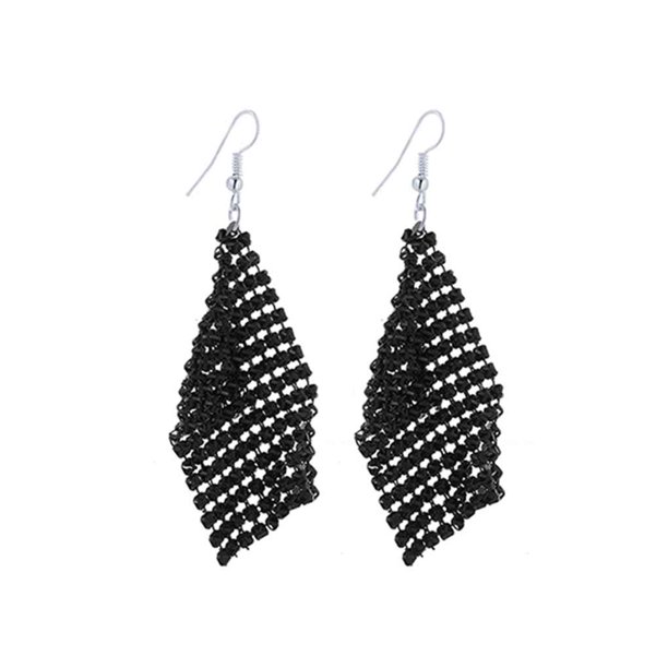 Pendientes largos de lentejuelas Jumpingount 1 par para niñas Con borlas de moda Negro