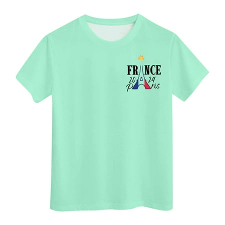 

Girls Short Sleeve Shirts Kids Summer Tops Crewneck Tees Sports Leisure Skin-Friendly Baby Girl Clothes